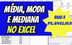 Como calcular a média, a moda e a mediana do consumo de energia elétrica no Excel